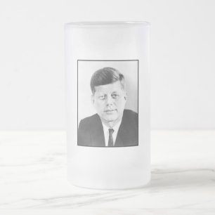 Chope Givrée Portrait de John F Kennedy sur verre dépoli