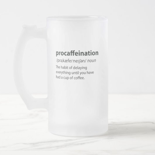 Chope Givrée Procaffination Funny Dictionnaire Définition (Gauche)