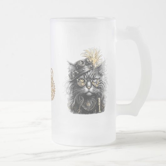 Chope Givrée Professeur Sprocket-Paws Le Chat Steampunk Funky (Droit)