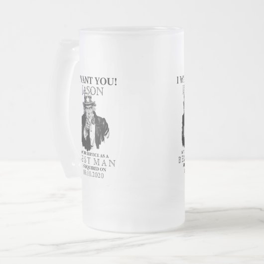 Chope Givrée Proposition de Best Man Groomsman Oncle Sam Je veu (Devant gauche)