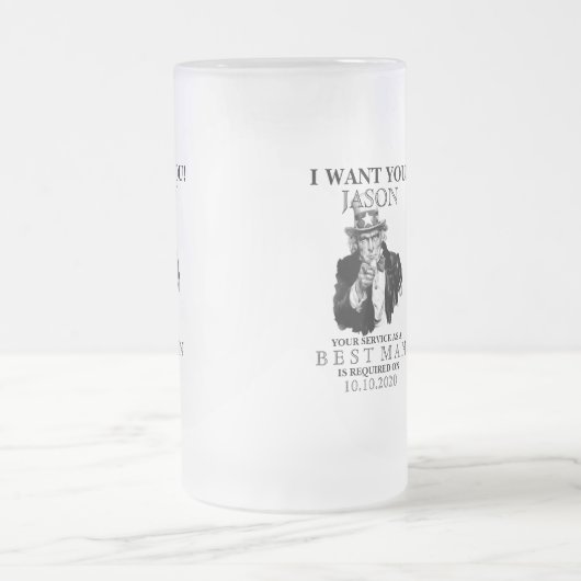 Chope Givrée Proposition de Best Man Groomsman Oncle Sam Je veu (Centre)