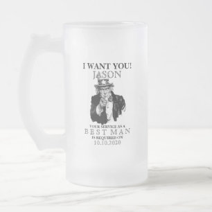 Chope Givrée Proposition de Best Man Groomsman Oncle Sam Je veu