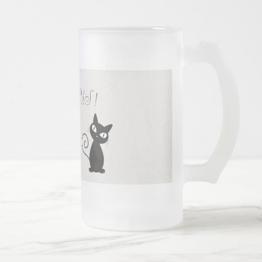 Chope Givrée Quirky Whimsical Black Cat Glittery-Bonjour magnif (Droit)