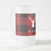 Chope Givrée Red Buffalo Plaid & Deer | Nom personnel Cadeau (Devant gauche)