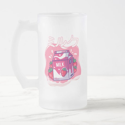 Chope Givrée Retro 90s Japonais Kawaii Lait de fraise Frosted  (Gauche)