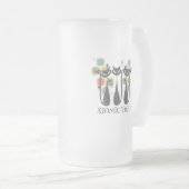 Chope Givrée Retro Mid Century Black Atomic Cats MCM (Devant droit)