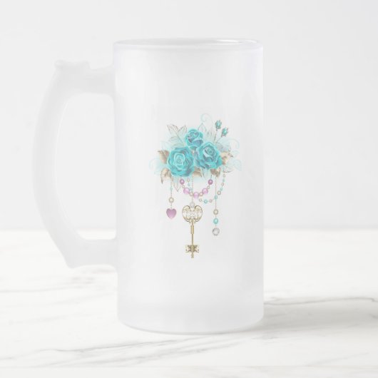 Chope Givrée Roses turquoise avec touches (Gauche)