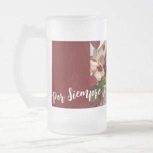 Chope Givrée Rouge et blanc Bonne Anniversaire Photo Espagnol