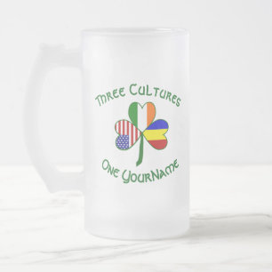 Chope Givrée Roumanie Irlande USA Shamrock Drapeau Personnalisé