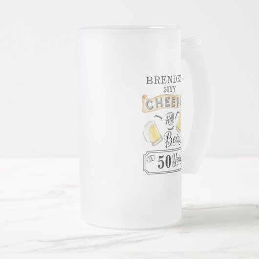 Chope Givrée Salutations et bières à 50 ans Anniversaire (Devant droit)