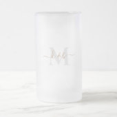 Chope Givrée Script de lavage de monogramme or et gris (Centre)