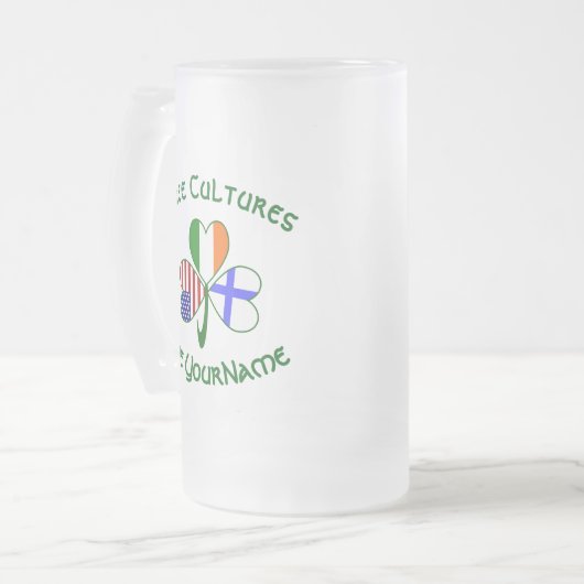 Chope Givrée Shamrock personnalisé des drapeaux irlandais améri (Devant gauche)