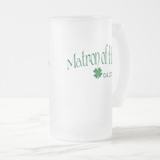 Chope Givrée Shamrock vert personnalisé MOH Beer Stein (Devant droit)
