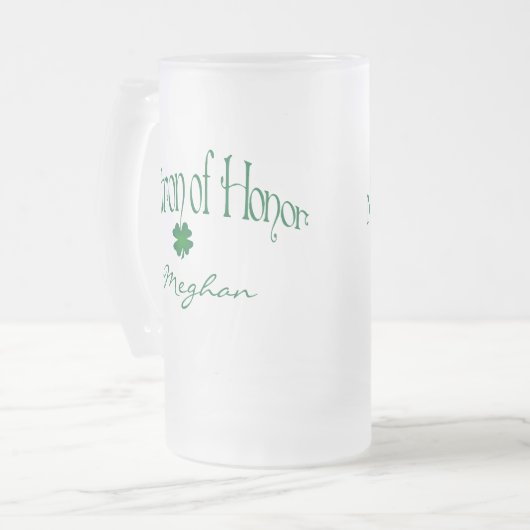 Chope Givrée Shamrock vert personnalisé MOH Beer Stein (Devant gauche)