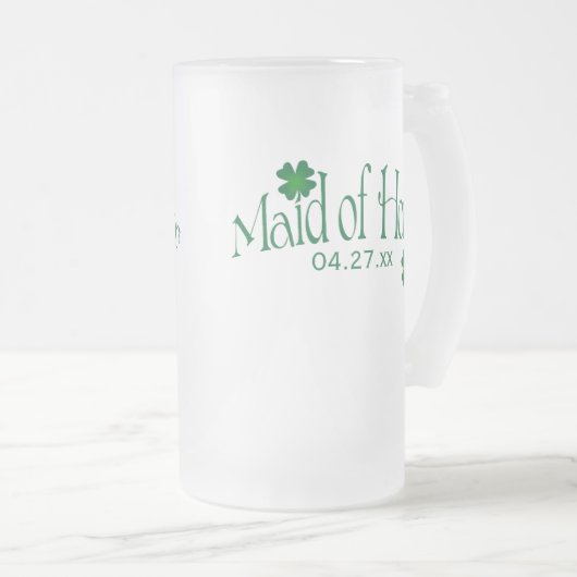 Chope Givrée Shamrock vert personnalisé MOH Beer Stein (Devant droit)