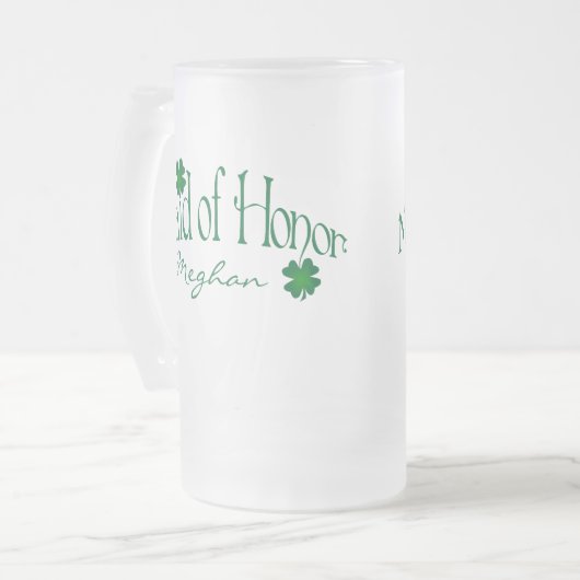 Chope Givrée Shamrock vert personnalisé MOH Beer Stein (Devant gauche)