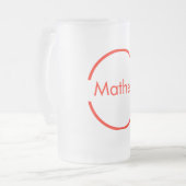 Chope Givrée simple cercle rouge ajouter votre nom lettre texte (Devant gauche)