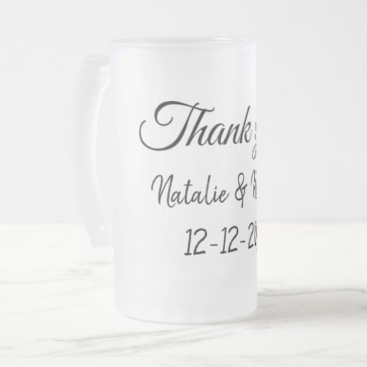 Chope Givrée Simple minimal thank you couple name text date cus (Devant gauche)