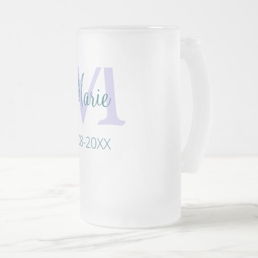 Chope Givrée simple minimum ajouter nom monogramme violet vert  (Devant droit)