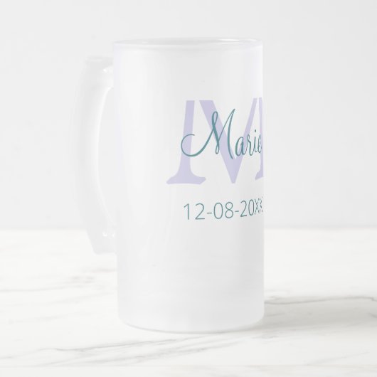 Chope Givrée simple minimum ajouter nom monogramme violet vert  (Devant gauche)
