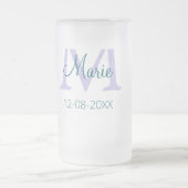 Chope Givrée simple minimum ajouter nom monogramme violet vert (Centre)