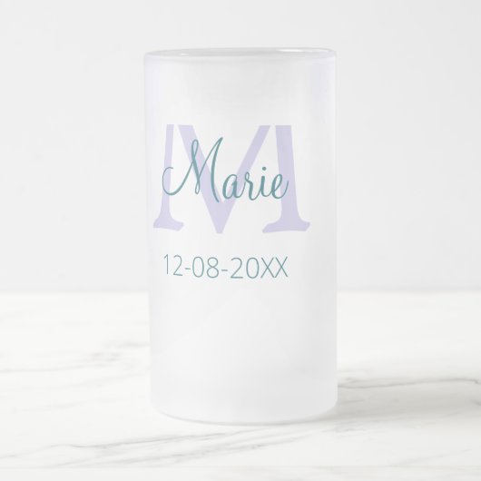 Chope Givrée simple minimum ajouter nom monogramme violet vert  (Centre)
