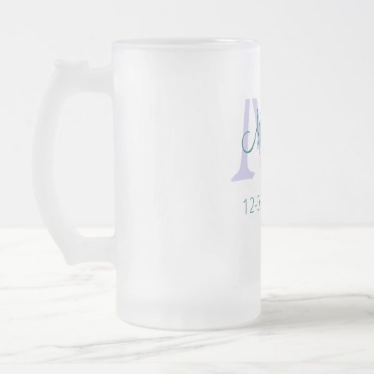 Chope Givrée simple minimum ajouter nom monogramme violet vert (Gauche)
