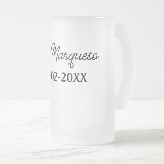 Chope Givrée simple monogramme minimal mrs M nom date année Thr (Devant droit)