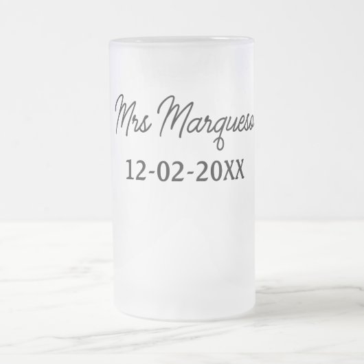 Chope Givrée simple monogramme minimal mrs M nom date année Thr (Centre)