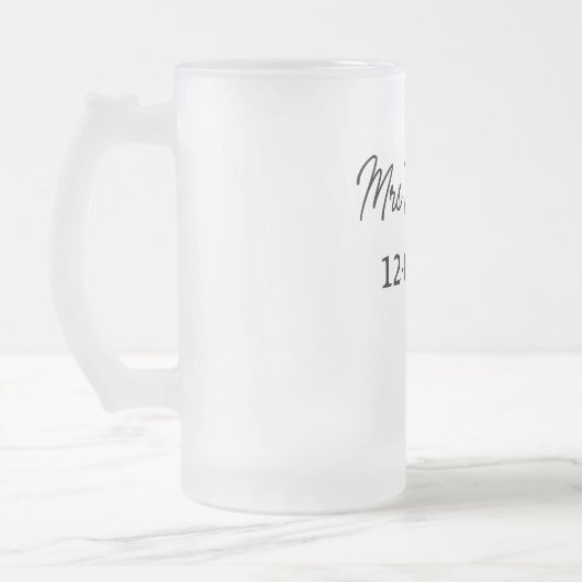 Chope Givrée simple monogramme minimal mrs M nom date année Thr (Gauche)