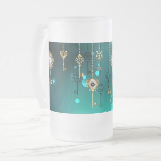 Chope Givrée Skeleton Keys on Green Background (Devant gauche)