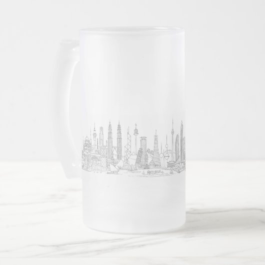 Chope Givrée Skyline of the World (Noir + Blanc) (Devant gauche)