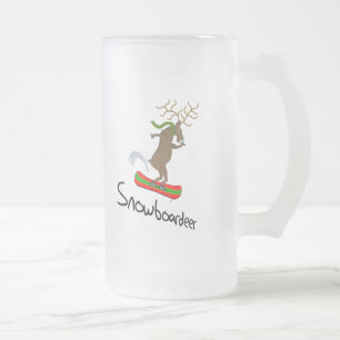 Chope Givrée Snowboardeur Funny Snowboard Reindeer