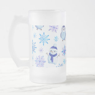 Chope Givrée Snowflakes, Snowmen et Pingouins de Noël