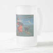 Chope Givrée Sorcière volant avec chat noir la nuit d'Halloween (Devant droit)