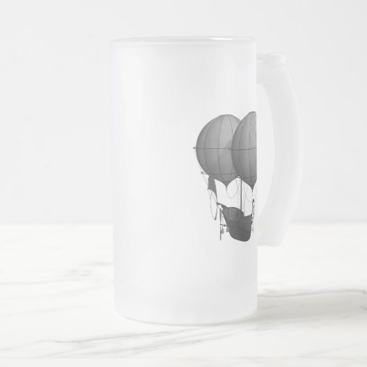 Chope Givrée Steampunk Design Machine volante noire et blanche (Devant droit)