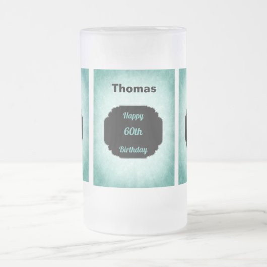 Chope Givrée Style bleu ajouter nom 60e Anniversaire design (Centre)