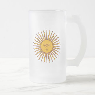 Chope Givrée Sun d'or de drapeau de mai Argentine boit le verre
