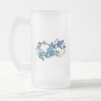Symbole infini de papillons Morpho bleus