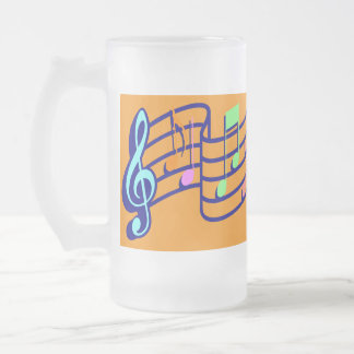 Chope Givrée Taza De Cristal Esmerilado Notas Musicales