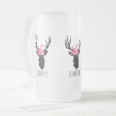 Chope Givrée Tête de cerf géométrique avec couronne florale (Devant gauche)