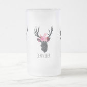 Chope Givrée Tête de cerf géométrique avec couronne florale (Centre)