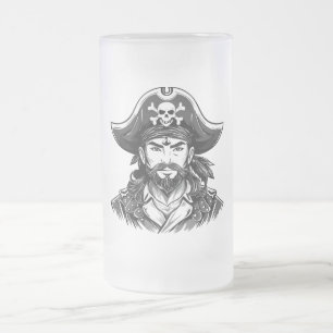 Chope Givrée Tête de pirate avec chapeau de marin et cache-œil