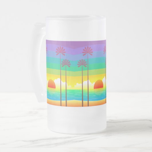 Chope Givrée Triple coucher de soleil Frosted 16 oz de verre gi (Devant gauche)