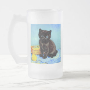 Chope Givrée Van Gogh Black Kitten avec fils