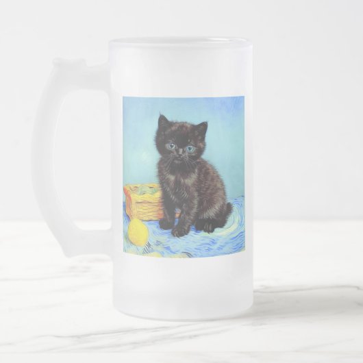 Chope Givrée Van Gogh Black Kitten avec fils (Gauche)