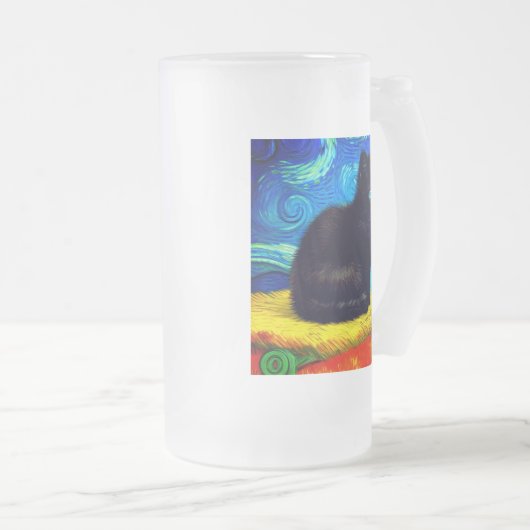 Chope Givrée Van Gogh Style Starry Night Cat (Devant droit)