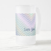 Chope Givrée Verre personnalisé violet, bleu et vert rayures (Devant droit)