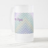 Chope Givrée Verre personnalisé violet, bleu et vert rayures (Devant gauche)