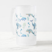 Chope Givrée Watercolor Blue Whale Motif sans couture (Devant gauche)
